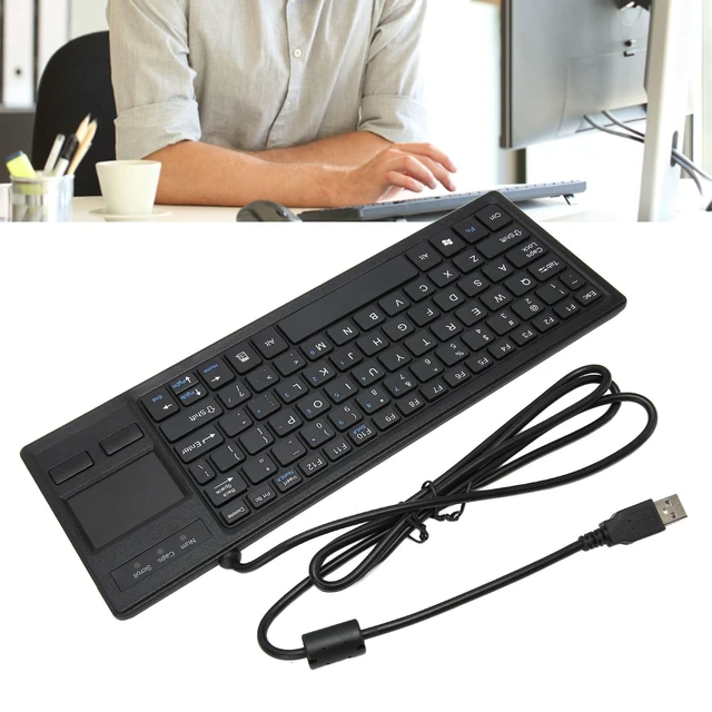 Alt view image 4 of 7 - Pomya Wired Keyboard with Touchpad, Thin USB Keyboard Trackpad Combo Support HUB Function, Portable Scissors Keyboard with Trackpad for Industrial, Mini Compact Touch Keyboard