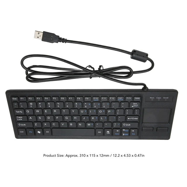 Alt view image 6 of 7 - Pomya Wired Keyboard with Touchpad, Thin USB Keyboard Trackpad Combo Support HUB Function, Portable Scissors Keyboard with Trackpad for Industrial, Mini Compact Touch Keyboard