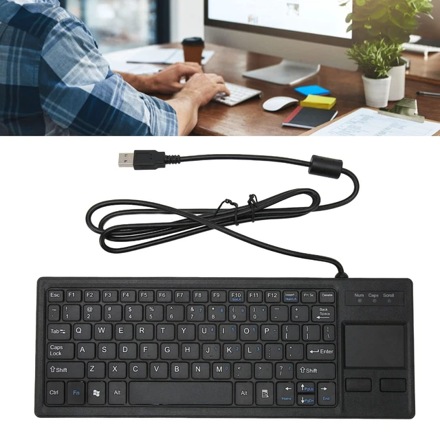 Alt view image 5 of 7 - Pomya Wired Keyboard with Touchpad, Thin USB Keyboard Trackpad Combo Support HUB Function, Portable Scissors Keyboard with Trackpad for Industrial, Mini Compact Touch Keyboard