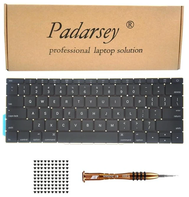 Main image of Pardarsey Replacement US Layout Keyboard Compatible with MacBook Pro 13" inch A1708 Without touchpad bar MacBookPro14,1 MacBookPro13,1 A1708 Late 2016 mid 2017 with 80 PCE Screws+Screwdriver
