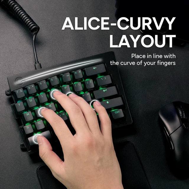 Alt view image 3 of 7 - BAROCCOMiSTEL MiSTEL MD600 Alpha BT RGB, Split Keyboard, Ergonomic Mechanical Keyboard, 60%, PBT Double Shot Keycap (Transparent), Bluetooth5.0, Mac/Windows OS Compatible (Silent Red)