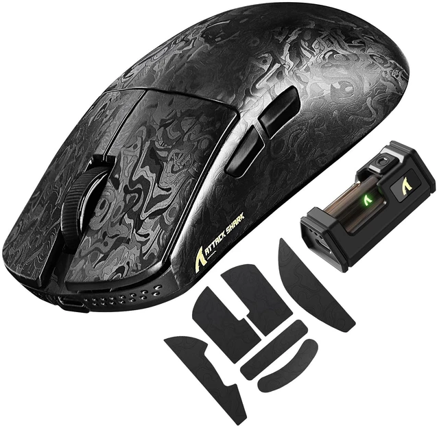 Main image of ATTACK SHARK R11 Ultra 8K Carbon Fiber Wireless Gaming Mouse,PAW3950MAX 42K DPI Sensor,49g Superlight Ergonomic Computer Mice with Tri-Mode,70M Switch Cloud Driver for Win/Mac/PC Gamer,Ink Blade&Tape