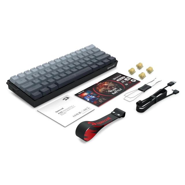 Alt view image 7 of 7 - Redragon K617 HE Wired Hall-Effect Rapid Trigger Magnetic Gaming Keyboard | 8K Polling Adjustable Actuation, 61 Keys Design for More Room to Aim, Swap-Ready Socket for Mod, RGB Pro Software Supported