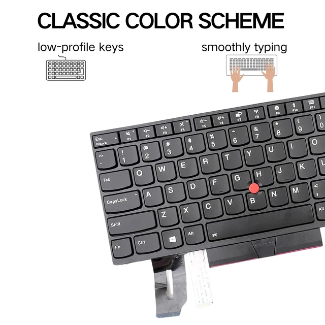 Alt view image 3 of 7 - TLBTEK Backlight Keyboard Replacement Compatible with Lenovo IBM ThinkPad P43S E480 E490 E495 L380 L390 L480 L490 T480S T490 T495 S2 3rd TP00091A,ThinkPad T14 Gen 1 Gen 2, P14S Gen 1 Gen 2 Laptop