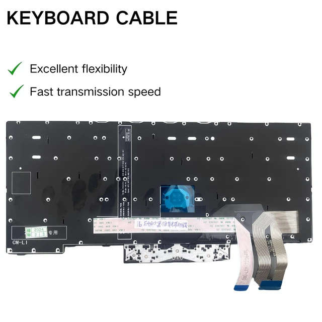 Alt view image 4 of 7 - TLBTEK Backlight Keyboard Replacement Compatible with Lenovo IBM ThinkPad P43S E480 E490 E495 L380 L390 L480 L490 T480S T490 T495 S2 3rd TP00091A,ThinkPad T14 Gen 1 Gen 2, P14S Gen 1 Gen 2 Laptop