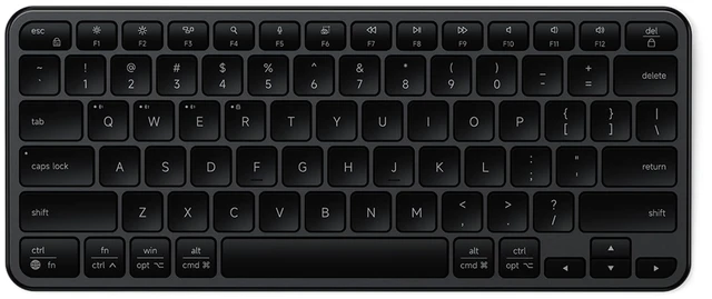 Main image of Satechi Slim EX1 Wireless Keyboard, 4-in-1 Connectivity, Space Black | 3 Bluetooth plus 2.4 GHz, instant OS remap, rechargeable battery, for Mac, Windows, Android