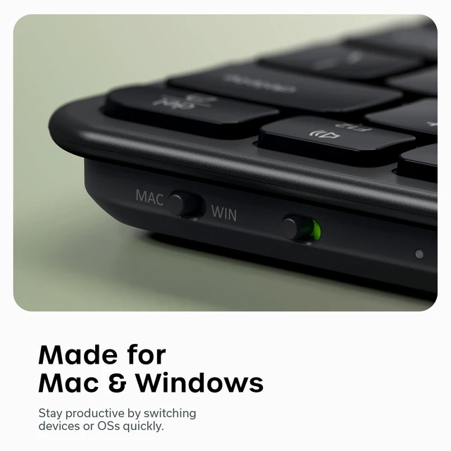 Alt view image 7 of 7 - Satechi Slim EX1 Wireless Keyboard, 4-in-1 Connectivity, Space Black | 3 Bluetooth plus 2.4 GHz, instant OS remap, rechargeable battery, for Mac, Windows, Android