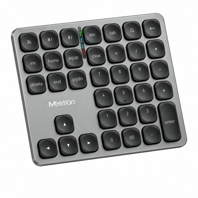 Main image of MEETION 36-Key Wireless Numeric Keypad, Bluetooth Number Pad for Laptop | 36-key wireless number pad with 2.4G/dual Bluetooth, scissor keys and extra keys for faster number-heavy work.