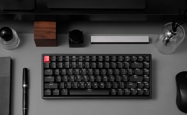 Alt view image 2 of 7 - Keychron K2 QMK Wireless Mechanical Gaming Keyboard, 75% Layout with Super Brown Switch, White LED Backlight Rechargeable Wired Bluetooth Professional Office Keyboard for Mac/Windows, Version 3