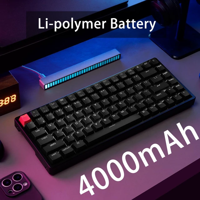 Alt view image 5 of 7 - Keychron K2 QMK Wireless Mechanical Gaming Keyboard, 75% Layout with Super Brown Switch, White LED Backlight Rechargeable Wired Bluetooth Professional Office Keyboard for Mac/Windows, Version 3