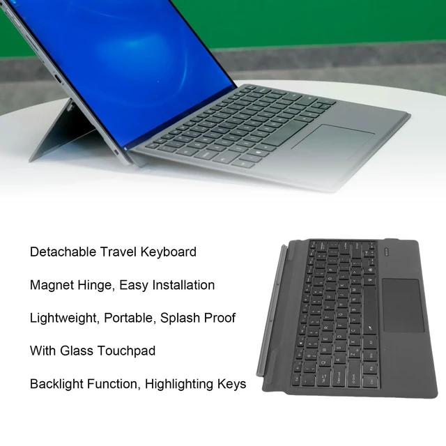 Alt view image 7 of 7 - VBESTLIFE Detachable Keyboard for Latitude 7320/K19M/5290/7210 Laptops, Bluetooth Travel Keyboard with Backlit Touchpad
