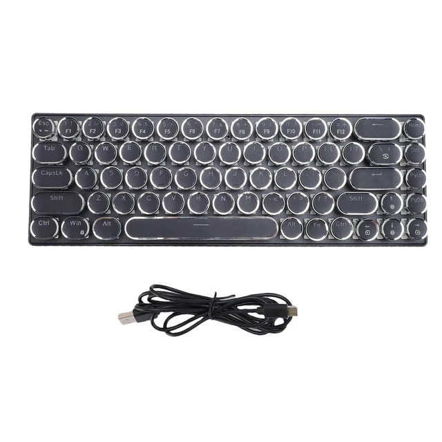 Alt view image 7 of 7 - Depisuta Mechanical Gaming Keyboard, 68 Key RGB Backlit Wired Mechanical Keyboard with Blue Switch, Retro Typewriter Round Keycaps, Plug and Play, for Home Ofiice (Black)