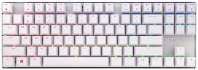 Main image of Cherry MX 8.2 TKL Wireless, Tenkeyless Mechanical Gaming Keyboard, Bluetooth, 2.4 GHz & Wired Mode, Multi-Device, Rechargeable, MX2A Blue Switches, White