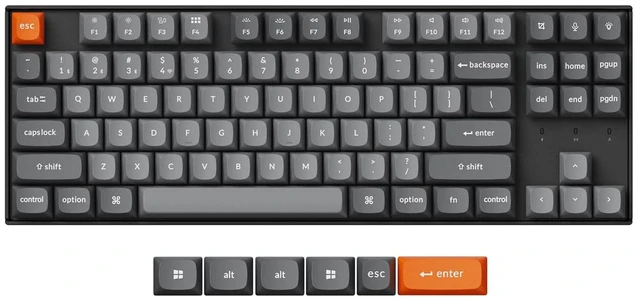 Main image of Keychron K8 Max QMK Wireless Custom Mechanical Keyboard, TKL 80% Layout Bluetooth 5.1/2.4G/USB-C Programmable, White Backlit Super Banana Switch NKRO Gaming Keyboard for Mac/Windows/Gamers