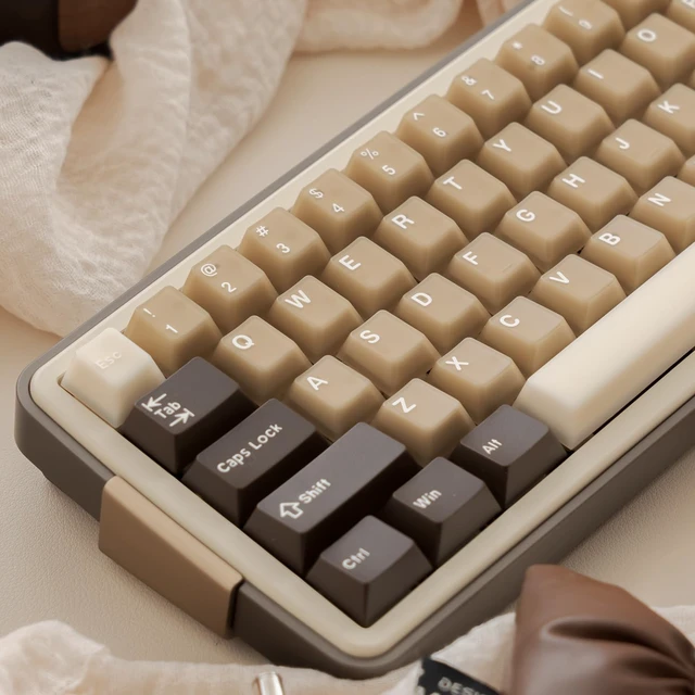 Alt view image 4 of 7 - Retro PBT Keycaps Set 164Keys Cherry Profile Brown Keycaps 60% 65% 75% 100% Dye Sublimation Costom Key caps for Cherry Gateron MX Switches Mechanical Keyboards