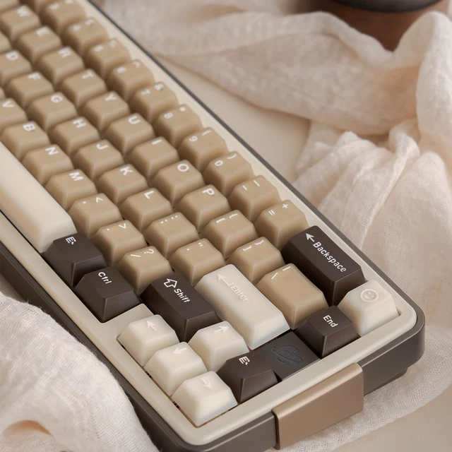 Alt view image 5 of 7 - Retro PBT Keycaps Set 164Keys Cherry Profile Brown Keycaps 60% 65% 75% 100% Dye Sublimation Costom Key caps for Cherry Gateron MX Switches Mechanical Keyboards