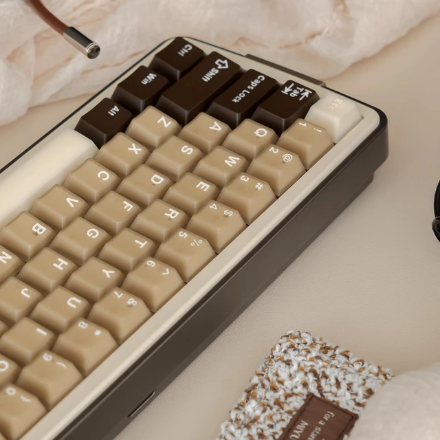 Alt view image 7 of 7 - Retro PBT Keycaps Set 164Keys Cherry Profile Brown Keycaps 60% 65% 75% 100% Dye Sublimation Costom Key caps for Cherry Gateron MX Switches Mechanical Keyboards