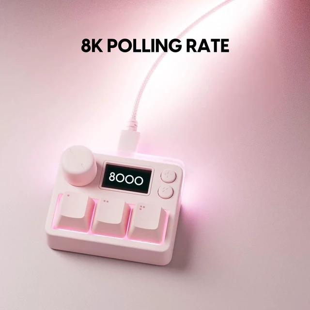 Alt view image 4 of 7 - Pulsar Gaming Gears Pulsar Lab XPAD Mini 3-Key OSU Gaming Keypad, Pink | Compact 3-key OSU gaming keypad with up to 8,000Hz polling rate and 0.1ms low latency for fast, precise rhythm game inputs.