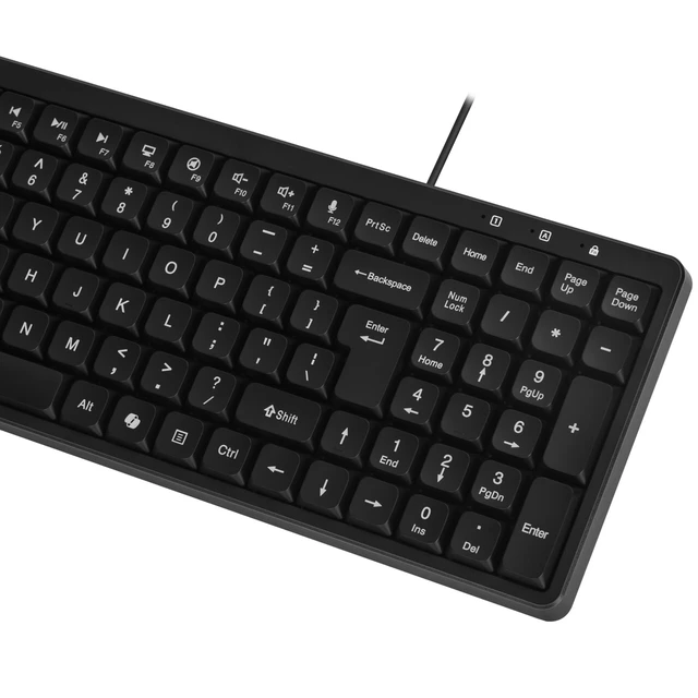 Alt view image 4 of 7 - MC-519 Full Size Wired Keyboard USB Plug-and-Play Windows - Black | Full-size keyboard, Media Hotkeys, Foldable Stands, Windows PC and laptops compatible