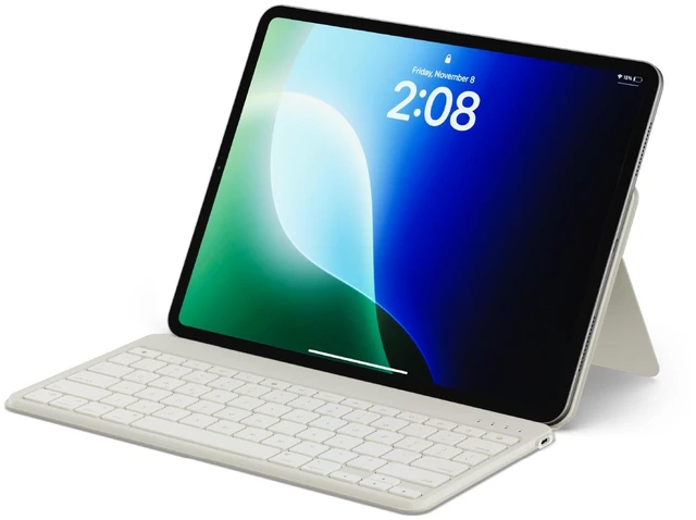 Main image of Satechi OntheGo Bluetooth Keyboard, Connect Up to 3 Devices, for iPad, Sand | Adjustable stand, USB-C rechargeable battery, compact & portable, for iPad, tablet