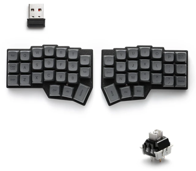 Main image of YIVU 40% Corne Wireless Split Keyboard, QMK/VIALProgrammable, Columnar-Staggered Ergonomic Layout, Hot Swappable Standard Profile MX Linear Switches, PBT Keycaps