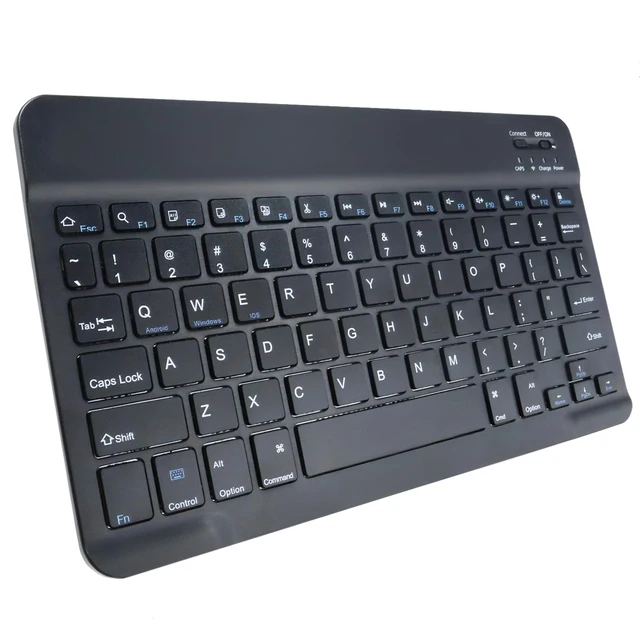 Alt view image 2 of 7 - BoxWave Keyboard Compatible with Lenovo Tab P12 Pro - SlimKeys Bluetooth Keyboard, Portable Thin with Chiclet-Style Keys - Jet Black