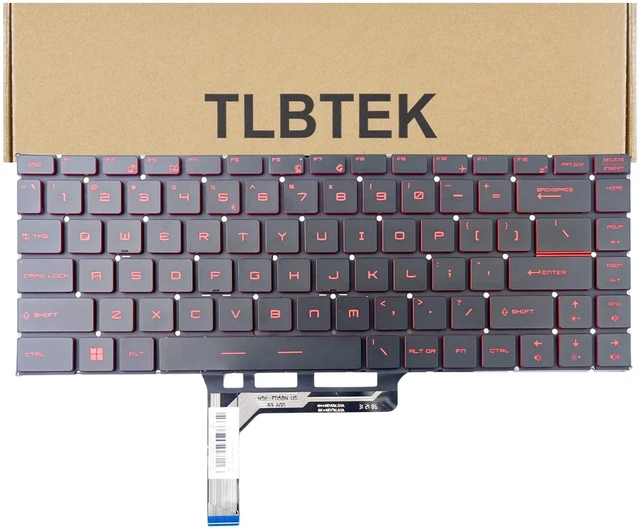 Main image of TLBTEK Blackligt Keyboard Replacement Compatible with MSI MS-14B1, MS-14B3, MS-16Q1, MS-16Q2, MS-16Q3, MS-16Q4, MS-16R1, MS-16R2, MS-16R3, MS-16R4, MS-16R5, MS-16R6, MS-16R8, MS-16S1 Series Laptop