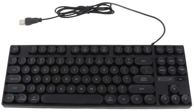 Main image of Anu Limen 87-Key Round Mechanical Gaming Keyboard Ergonomic Wired USB Keyboard with Colorful Backlit for PC & Laptop, Compact Design 14x5.12x1.38 in(Black)