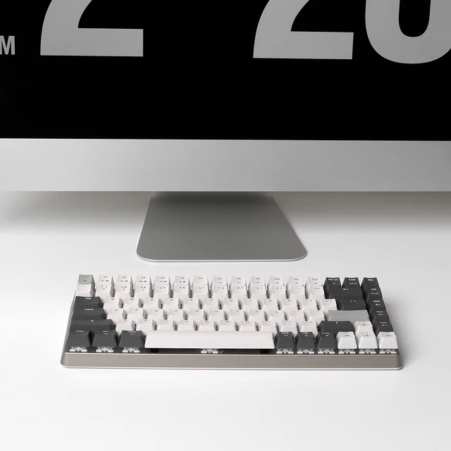 Alt view image 3 of 6 - Azio Cascade Mechanical Keyboard, Backlit RGB, Hotswap Switches and Keycaps, Wired USB-C or Bluetooth Wireless Connection (Gateron Brown Switches) (Galaxy Light 75)