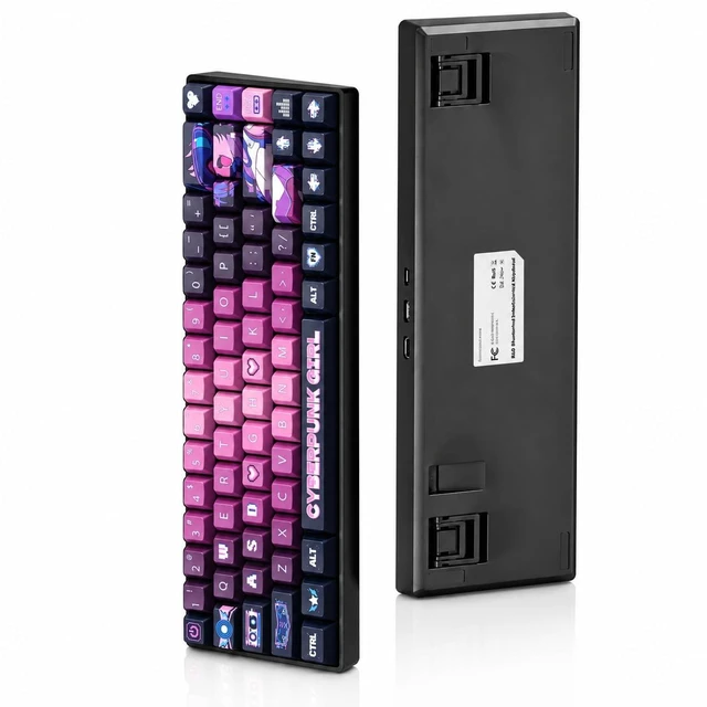Main image of DARK ALIEN | Cyberpunk Girl 65% Mechanical Gaming Keyboard, Tri-Mode Wireless, Hot-Swap RGB, Gasket Mount, Bluetooth/2.4GHz/USB-C, 4000mAh Battery, a Brand by Twakle