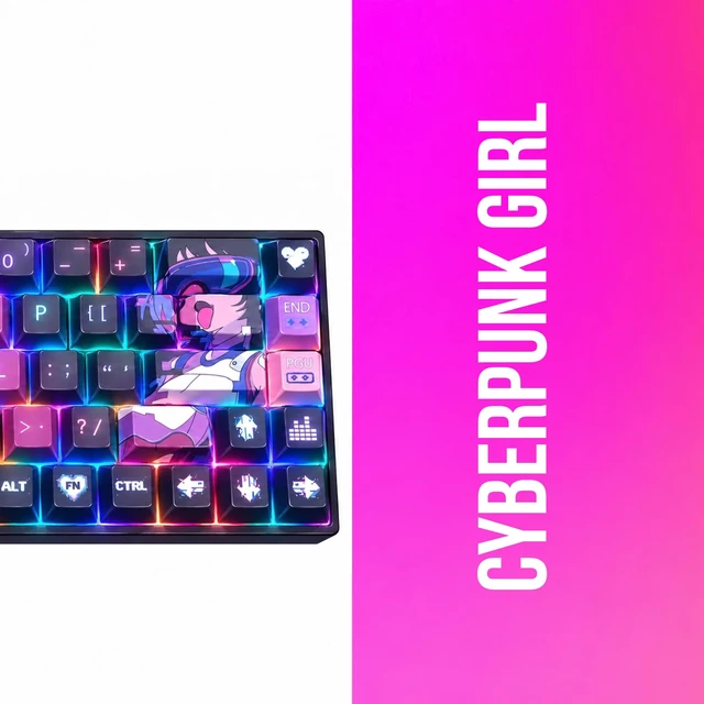 Alt view image 5 of 7 - DARK ALIEN | Cyberpunk Girl 65% Mechanical Gaming Keyboard, Tri-Mode Wireless, Hot-Swap RGB, Gasket Mount, Bluetooth/2.4GHz/USB-C, 4000mAh Battery, a Brand by Twakle