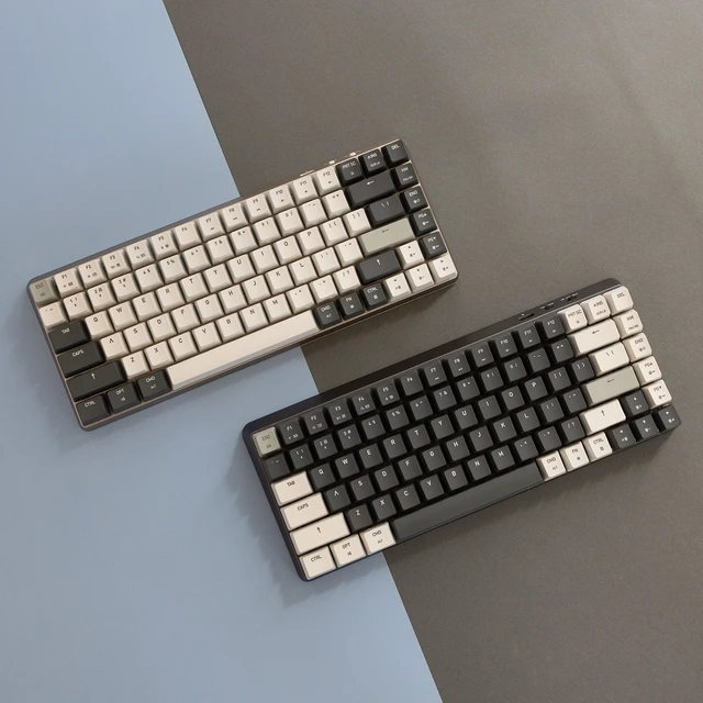 Alt view image 5 of 6 - Azio Cascade Mechanical Keyboard, Backlit RGB, Hotswap Switches and Keycaps, Wired USB-C or Bluetooth Wireless Connection (Gateron Brown Switches) (Galaxy Light 75)