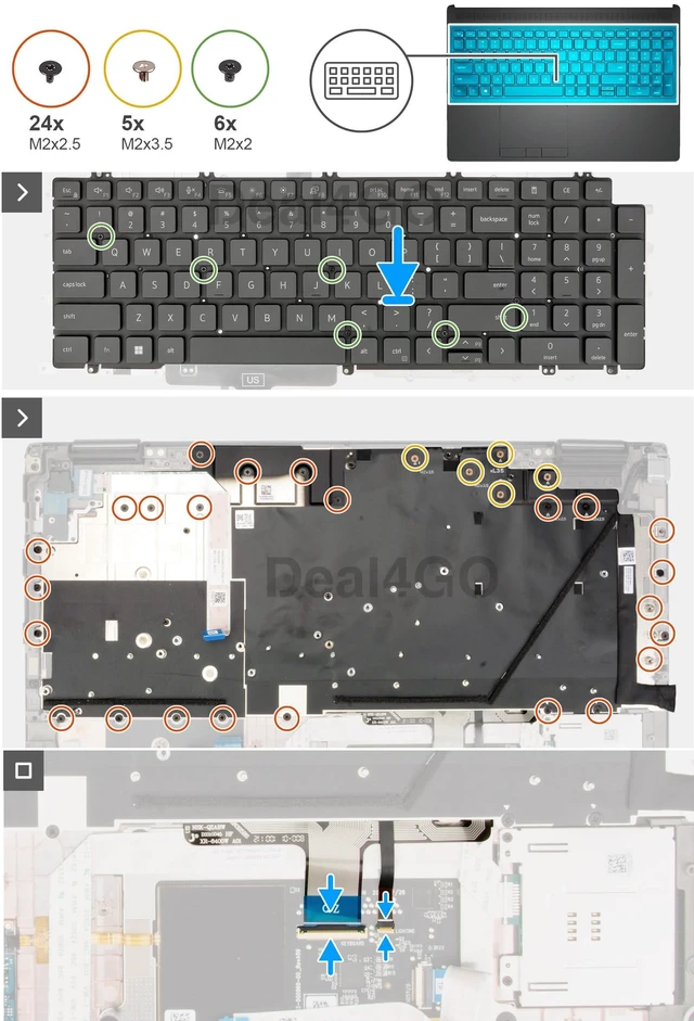 Alt view image 3 of 6 - Deal4GO Laptop Backlit Keyboard N7N16 RHGTP T9DR1 Replacement for Dell Precision 7780 7680 7670 7770 Latitude 5540 5520 5530 3550 3540 3571 3581