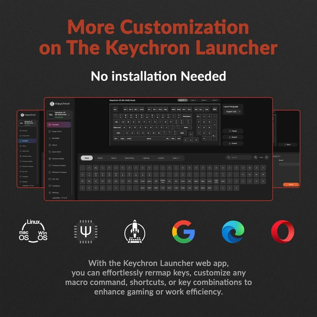 Alt view image 4 of 7 - Keychron V5 8K 96% Wired Mechanical Keyboard, 8000 Hz Polling Rate Hot-Swappable QMK Programmable Keyboard with Numpad & Knob, RGB Backlit, Ergonomic for Mac Windows Linux-Tactile Banana Switch