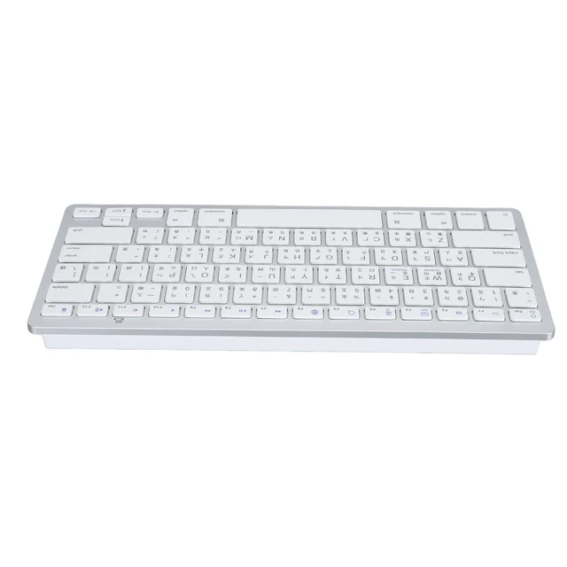 Alt view image 3 of 7 - BT Bilingual Keyboard, Ergonomic Slim Wireless Keyboard with Scissor Switch for PC Laptop Tablet Smartphone Silver ABS Aluminum Alloy 28.5 x 12 x 2cm
