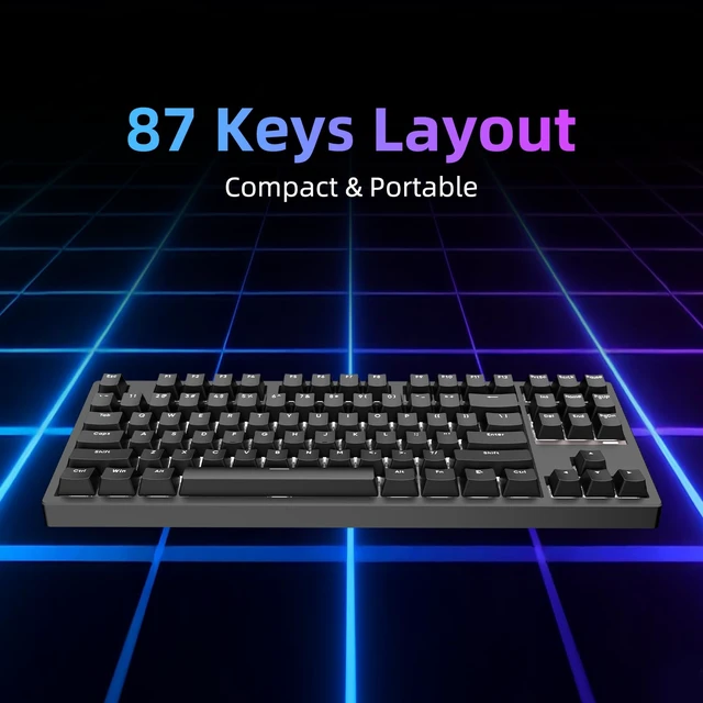 Alt view image 6 of 7 - IROK FE87 V2 Wired TKL Layout Mechanical Keyboard, Support SODC, Gasket Structure, Hot Swappable, Gaming Keyboard (Black/Twilight Smoke Switch)
