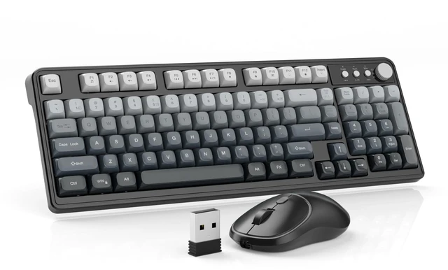 Main image of MageGee Wireless Gaming Keyboard and Mouse Combo V560, RGB Backlit Rechargeable Mechanical Feel 2.4GHz Quiet Blue White Purple Keyboard Mouse for Mac Laptop PC Gamer