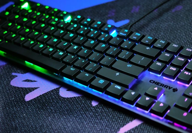 Alt view image 2 of 7 - Cherry MX 10.0N RGB Mechanical Keyboard MX Low Profile Speed switches, Aluminum housing, Premium Keyboard for Gaming and Work. G8A-25010LVBUS-2