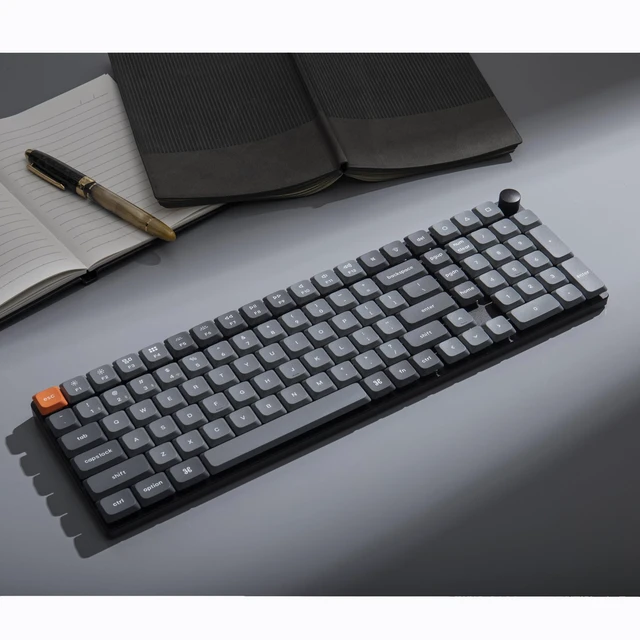 Alt view image 2 of 7 - Keychron K17 Max 96% Layout Ultra-Slim Wireless Custom Mechanical Keyboard, Hot Swappable Low Profile Gateron Brown Switch QMK Programmable Bluetooth/2.4 GHz/Wired RGB Backlit NKRO for Mac Win Linux