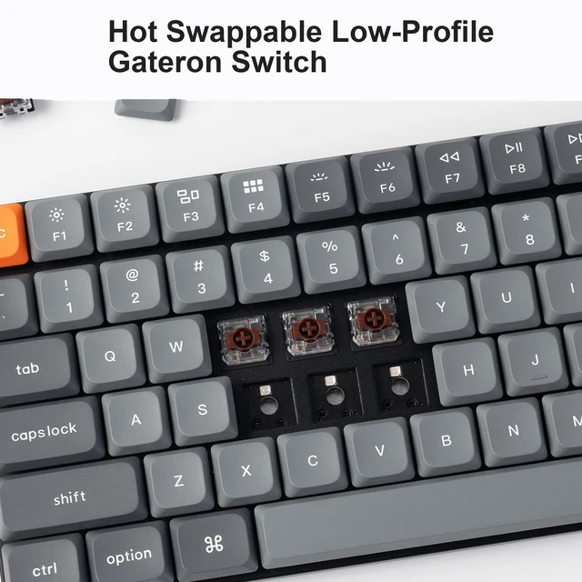 Alt view image 4 of 7 - Keychron K17 Max 96% Layout Ultra-Slim Wireless Custom Mechanical Keyboard, Hot Swappable Low Profile Gateron Brown Switch QMK Programmable Bluetooth/2.4 GHz/Wired RGB Backlit NKRO for Mac Win Linux