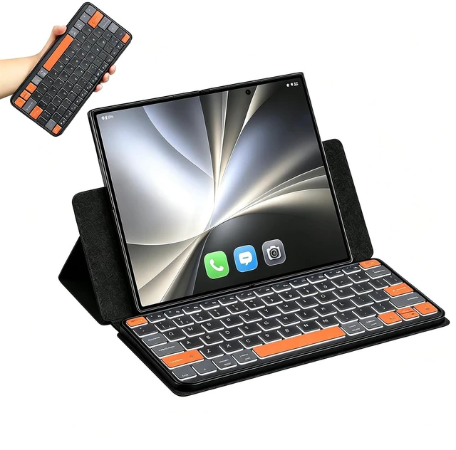 Main image of Foldable Keyboard with 7-Color Backlit & Any-Angle Stand for iPad/iPhone | Portable Wireless Keyboard for Windows, iOS & Android,Compact Travel Bluetooth Keyboard for Galaxy Z Fold 8/Fold8 Ultra/7/6/5