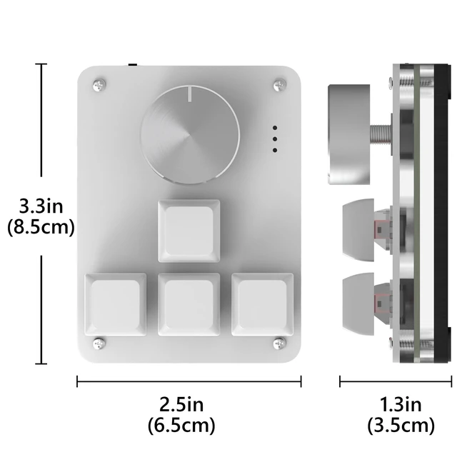 Alt view image 6 of 6 - GEEKRIA USB Mini 4-Key + Knob One-Handed Mechanical Gaming Keyboard, Customizable 3-Layer Macro Function OSU Micro Keyboard RGB Silent Red Switches for Windows XP/7/8/10/11 and Mac OS