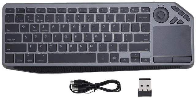 Main image of Wireless RGB Touch Keyboard, 78 Keys Ultra Slim QWERTY Touchpad BT/USB/2.4G with Wrist Rest Support Multiple Devices 7 Color Backlight Multi Gesture Touch Control Hotkey for Phone PC Laptop Tablet