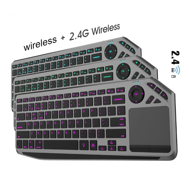 Alt view image 6 of 7 - Wireless RGB Touch Keyboard, 78 Keys Ultra Slim QWERTY Touchpad BT/USB/2.4G with Wrist Rest Support Multiple Devices 7 Color Backlight Multi Gesture Touch Control Hotkey for Phone PC Laptop Tablet
