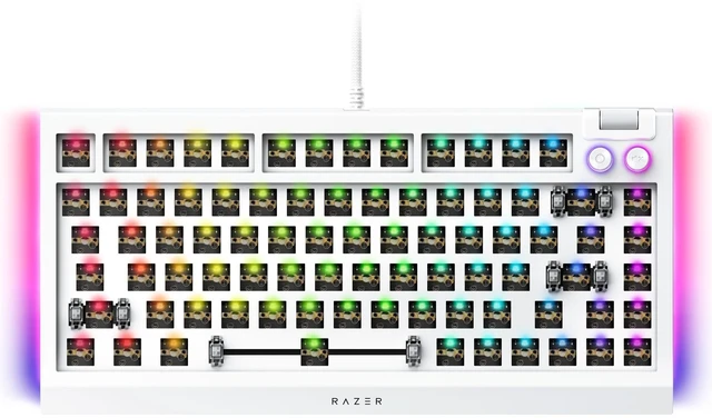 Main image of Razer BlackWidow V4 75% Barebones Gaming Keyboard Kit (Chassis Only), White Switches & Keycaps Sold Separately, Hot-Swappable, 8000Hz Polling Rate, Chroma RGB, Aluminum Top Case, Media Control Buttons