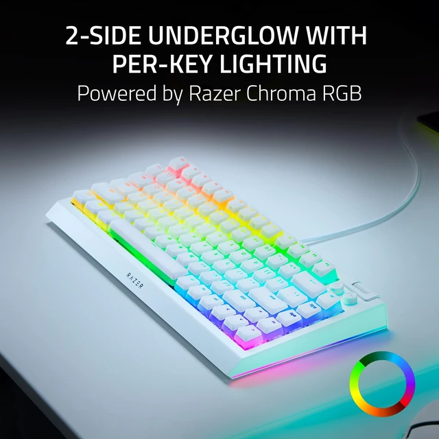 Alt view image 5 of 7 - Razer BlackWidow V4 75% Barebones Gaming Keyboard Kit (Chassis Only), White Switches & Keycaps Sold Separately, Hot-Swappable, 8000Hz Polling Rate, Chroma RGB, Aluminum Top Case, Media Control Buttons