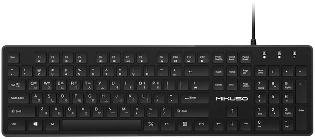 Main image of Korean&English Keyboard USB Wired - 104 Keys Full-Size Laser-Etched Letter | Non Fading Characters,,1.6m Cable Length,Bilingual Keyboard with Number Pad - Standard ANSI Layout for PC Computer,hangul
