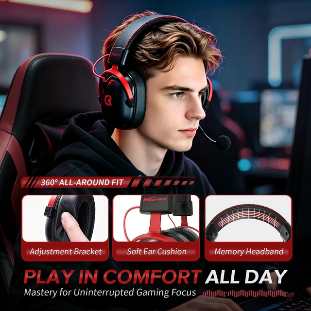 Alt view image 3 of 7 - ReliGow Wireless Gaming Headset with Charging Station for PC,PS4,PS5,Xbox | Wireless Gaming Headphones, Wired & 2.4GHz & Bluetooth, <16bit/48kH, 17ms Low Latency, 70H Battery, Dynamic 53mm Drivers