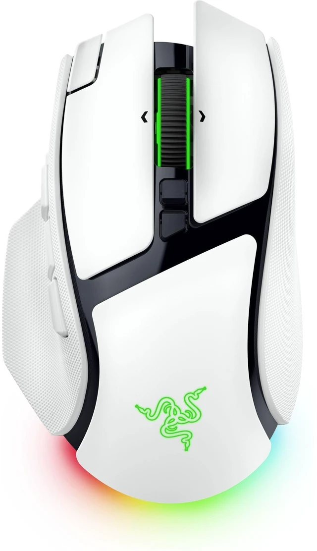 Main image of Razer Basilisk V4 Pro Wireless Gaming Mouse, 200 Hr Battery Life, White | 8000 Hz Wireless, HyperScroll Tilt Wheel Gen-2, Focus Pro 50K DPI Sensor, 14 Customizable Controls, Optical Switches Gen 4