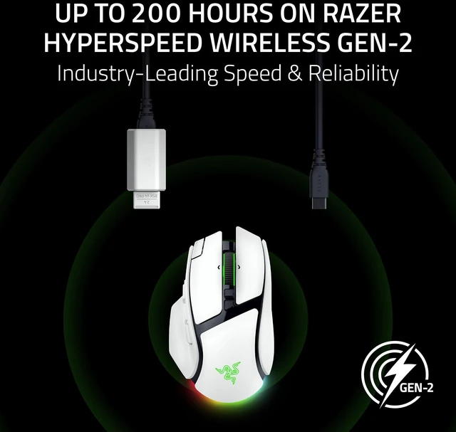 Alt view image 4 of 7 - Razer Basilisk V4 Pro Wireless Gaming Mouse, 200 Hr Battery Life, White | 8000 Hz Wireless, HyperScroll Tilt Wheel Gen-2, Focus Pro 50K DPI Sensor, 14 Customizable Controls, Optical Switches Gen 4